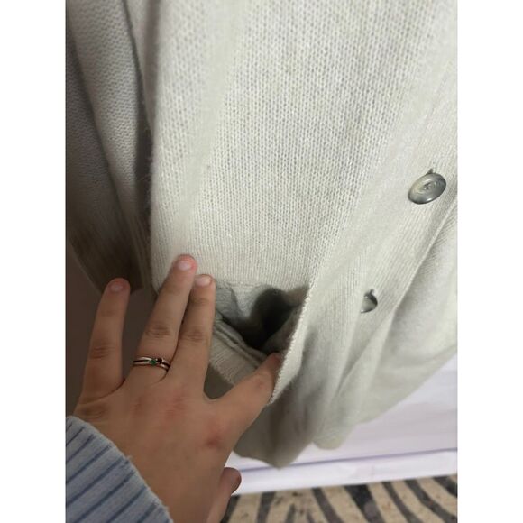 Pas de Calais Cardigan Women's Small Gray wool Longline Soft textured sweater - Picture 4 of 6